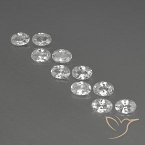 6.66ctw Naturale Bianco Zircone, Ovale, VVS-VS