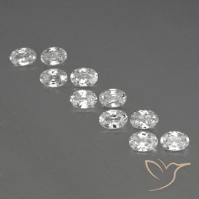 6.93ctw Naturale Bianco Zircone, Ovale, VVS-VS