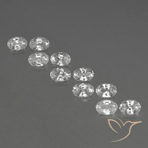 7.54ctw Naturale Bianco Zircone, Ovale, VVS-VS