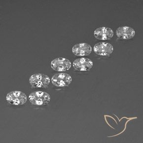 Gemme di Zircone Bianco naturale da 7.52 ct, Ovale, VVS-VS