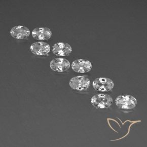 7.65ctw Naturale Bianco Zircone, Ovale, VVS-VS