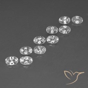 Gemme di Zircone Bianco naturale da 8.11 ct, Ovale, VVS-VS