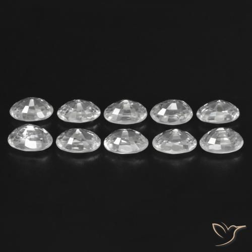 Gemme di Zircone Bianco naturale da 8.06 ct, Ovale, VVS-VS