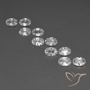 6.75ctw Naturale Bianco Zircone, Ovale, VVS-VS