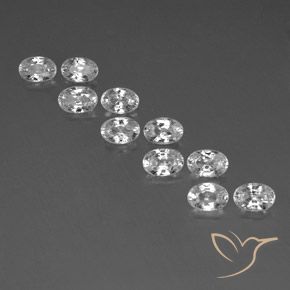 7.50ctw Naturale Bianco Zircone, Ovale, VVS-VS
