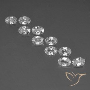 7.41ctw Naturale Bianco Zircone, Ovale, VVS-VS