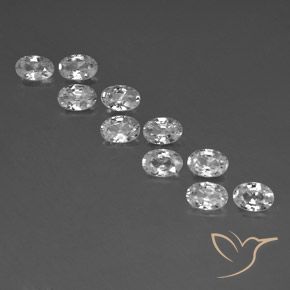 6.86ctw Naturale Bianco Zircone, Ovale, VVS-VS