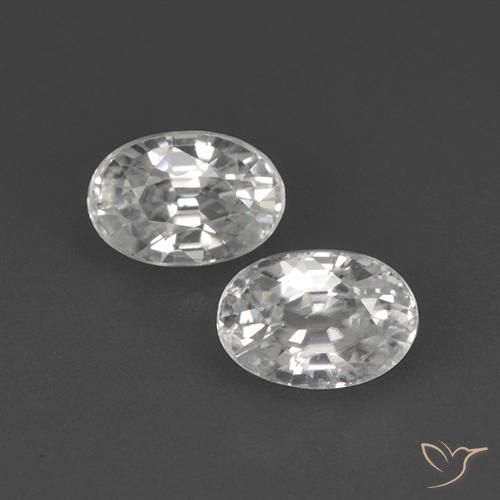 Gemme di Zircone Bianco naturale da 1.76 ct, Ovale, VVS