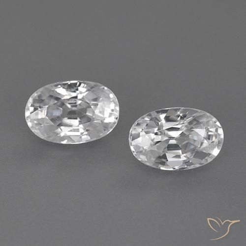 1.70ctw Naturale Bianco Zircone, Ovale, VVS