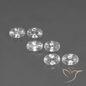 5.04ctw Naturale Bianco Zircone, Ovale, VVS-VS
