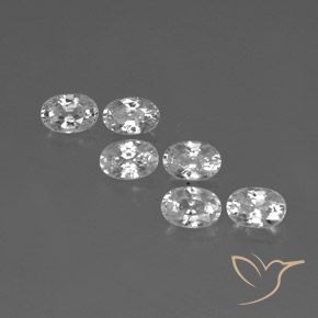 4.83ctw Naturale Bianco Zircone, Ovale, VVS-VS