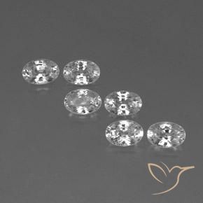 4.51ctw Naturale Bianco Zircone, Ovale, VVS-VS