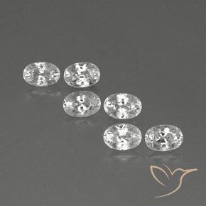 5.09ctw Naturale Bianco Zircone, Ovale, VVS-VS