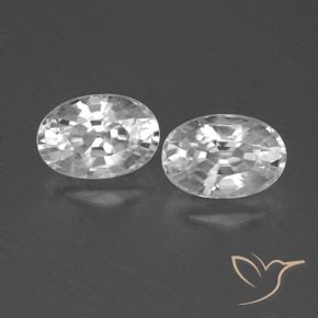 1.69ctw Naturale Bianco Zircone, Ovale, VVS