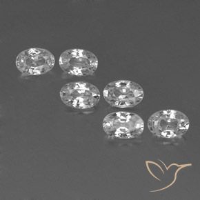 4.42ctw Naturale Bianco Zircone, Ovale, VVS-VS