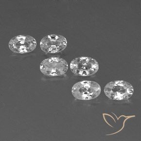 4.39ctw Naturale Bianco Zircone, Ovale, VVS-VS