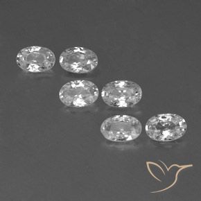4.03ctw Naturale Bianco Zircone, Ovale, VVS-VS