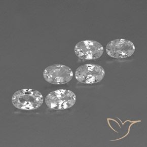 4.18ctw Naturale Bianco Zircone, Ovale, VVS-VS