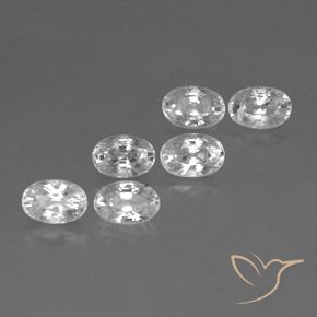 5.35ctw Naturale Bianco Zircone, Ovale, VVS-VS