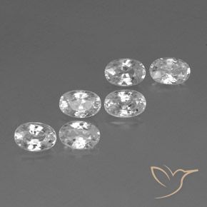 4.69ctw Naturale Bianco Zircone, Ovale, VVS-VS
