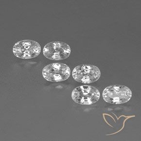 5.14ctw Naturale Bianco Zircone, Ovale, VVS-VS