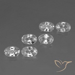 4.77ctw Naturale Bianco Zircone, Ovale, VVS-VS