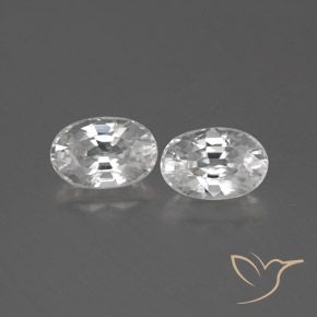 1.64ctw Naturale Bianco Zircone, Ovale, VVS-VS