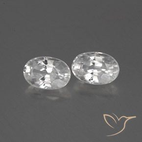 Gemme di Zircone Bianco naturale da 1.64 ct, Ovale, VVS-VS