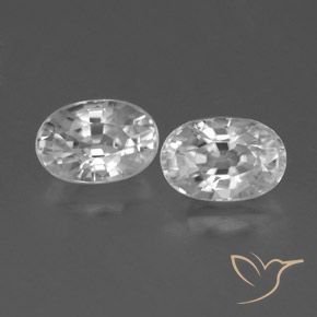 1.79ctw Naturale Bianco Zircone, Ovale, VVS