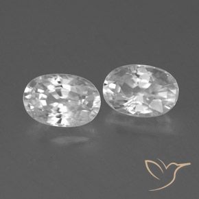 Gemme di Zircone Bianco naturale da 1.65 ct, Ovale, VVS-VS