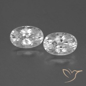 1.69ctw Naturale Bianco Zircone, Ovale, VVS