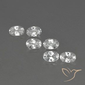 4.44ctw Naturale Bianco Zircone, Ovale, VVS-VS