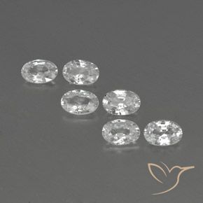 4.12ctw Naturale Bianco Zircone, Ovale, VVS-VS