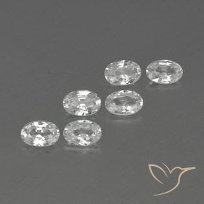 Gemme di Zircone Bianco naturale da 4.12 ct, Ovale, VVS-VS
