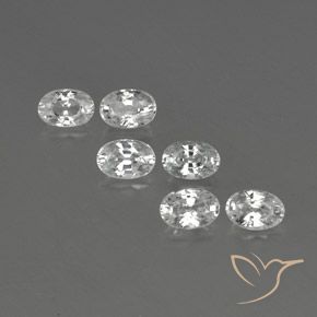 4.62ctw Naturale Bianco Zircone, Ovale, VVS-VS