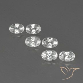5.25ctw Naturale Bianco Zircone, Ovale, VVS-VS
