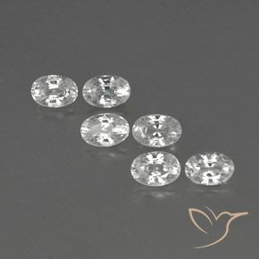 4.97ctw Naturale Bianco Zircone, Ovale, VVS-VS