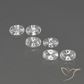 5.00ctw Naturale Bianco Zircone, Ovale, VVS-VS