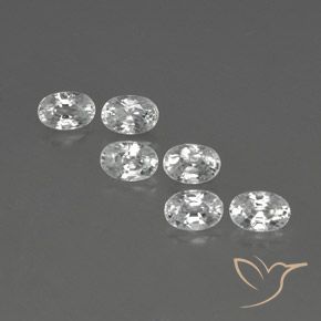 Gemme di Zircone Bianco naturale da 5.09 ct, Ovale, VVS-VS