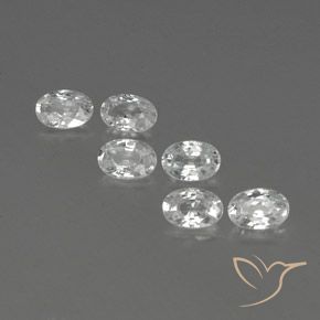 4.34ctw Naturale Bianco Zircone, Ovale, VVS-VS