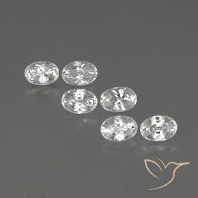 5.12ctw Naturale Bianco Zircone, Ovale, VVS-VS