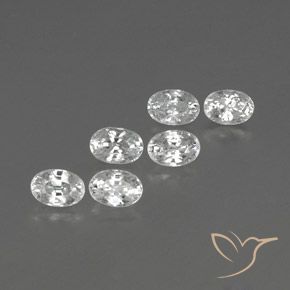 Gemme di Zircone Bianco naturale da 5.12 ct, Ovale, VVS-VS