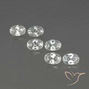 4.98ctw Naturale Bianco Zircone, Ovale, VVS-VS