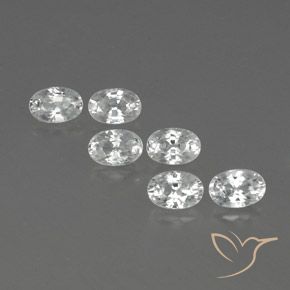 5.12ctw Naturale Bianco Zircone, Ovale, VVS-VS