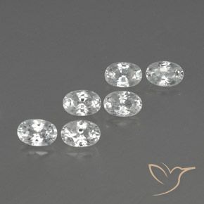 Gemme di Zircone Bianco naturale da 5.12 ct, Ovale, VVS-VS