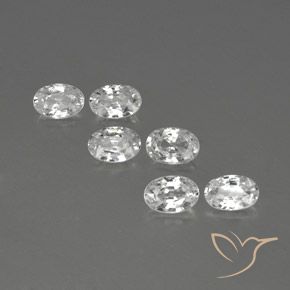 4.17ctw Naturale Bianco Zircone, Ovale, VVS-VS