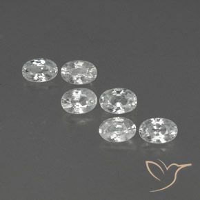 4.66ctw Naturale Bianco Zircone, Ovale, VVS-VS