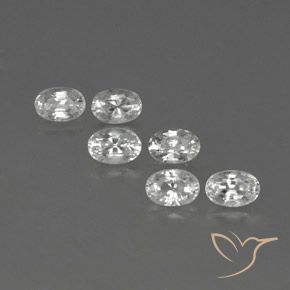 4.72ctw Naturale Bianco Zircone, Ovale, VVS-VS