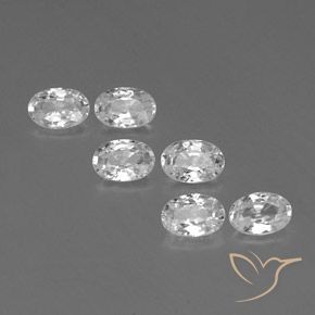 4.08ctw Naturale Bianco Zircone, Ovale, VVS-VS