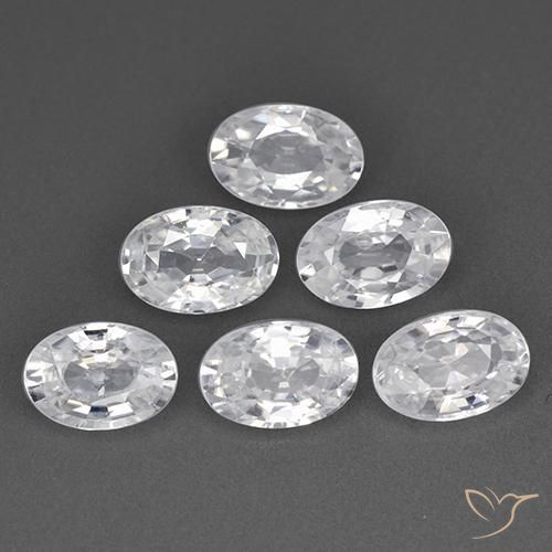 4.08ctw Naturale Bianco Zircone, Ovale, VVS-VS